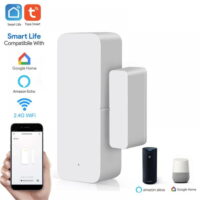 Smart WiFi Door Sensor Detector, Smart Wireless Window Sensor Real-time Alarm Compatible with Alexa Google Assistant, Home Security Door Open Contact Sensor for Bussiness Burglar Alert