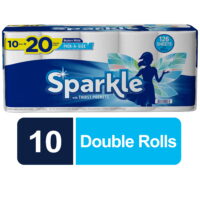 Sparkle Pick-A-Size Paper Towels, White, 10 Double Rolls = 20 Regular Rolls, 126 2-Ply Sheets Per Roll