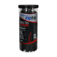 Cambridge ZipIts Multi-Purpose Cable Ties 650 Pack Assortment- 4 Inch 8 Inch 11 Inch Nylon Kit UV Black