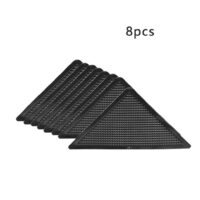 8Pcs Area Rug Gripper Pad Non Slip Anti Curling Carpet Mat Tape Self- Adhesive Reusable Wood Floor Stickers