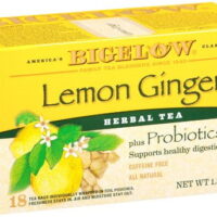 Bigelow Lemon Ginger Plus Probiotics Herbal Tea Bags, 18 Tea Bags