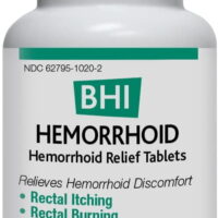 BHI Hemorrhoid Relief Tablets, Natural Homeopathic, 100 Tabs