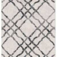 SAFAVIEH Isabella Trena Geometric Trellis Runner Rug, Ivory/Grey, 2'2' x 7'