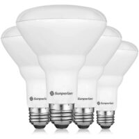 Sunperian BR30 LED Flood Bulb, 8.5W 6500K Ultra Daylight, 800 Lumens, Dimmable, Enclosed Fixture Rated, UL Listed 4-Pack