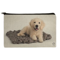 Golden Retriever Puppy Dog Knotty Blanket Pencil Pen Organizer Zipper Pouch Case