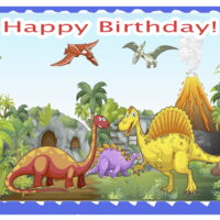 Dinosaurs  Edible Cake Topper 1/4 sheet, T-Rex, Kids love it!  Photo sugar