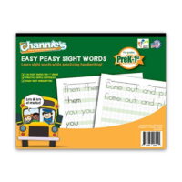 Channieâ€™s Easy Peasy 100 Sight Words Workbook, Practice Printing, Tracing, and Handwriting, 80 Pages Front & Back, 40 Sheets, Grades Pre-K - 1st, Size 8.5â€ x 11â€