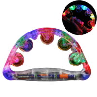 sugeryy LED Light Up Flashing Tambourine Shaking Musical Toy Party Prop