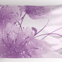 Ambesonne Purple Flower Microfiber Pillow Shams, Standard/Queen