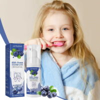 Kids Toothpaste Foam Low Fluoride Teeth Whitening Fruit Flavored For 3 Years Old And Above 60ml