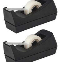 Desktop Tape Dispenser - Non-Skid Base - Weighted Tape Roll Dispenser - Perfect for Office Home School (Tape not Included) - (2-Pack)