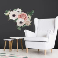 RoomMates Fresh Floral Giant Peel and Stick Giant Wall Decals - Pink - Assembled Product Height: 17.25 in