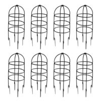 Huntermoon Plant Flower Stand Garden Trellis Waterproof Fencing Panels PP Black Trees Beans 6PCS Plastic Natural U-Hoops U-shaped