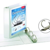 Cardinal ExpressLoad ClearVue Locking D-Ring Binder, 2' Cap, 11 x 8 1/2, White