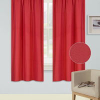 1 Set Solid Foam Backing Lined Room Darkening Blackout Window Curtain Panel Treatment Drape Rod Pocket Matte in Different Sizes 63', RED R64