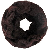 Brown Twisted Cable Knit Snood Infinity Scarf