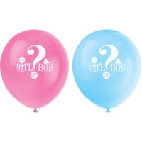 Unique Industries Latex Gender Reveal 16' Multi-color Balloons, 8 Count
