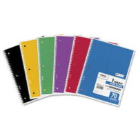 New Mead Spiral Bound 1 Subject Notebook, Wide Ruled, 70 Sheets , Each