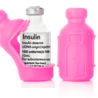 Insulin Vial Protector Case by Vial Safe, Short 10mL Size, Pink, 2-Pack