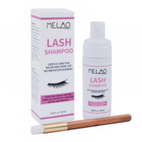Eyelash Extension Foam Cleanser Shampoo & Brush 50ml Eyelid Foaming Cleanser Wash for Extensions and Natural Lashes Paraben & Sulfate Free Safe Makeup & Mascara Remover Professional & Self Use