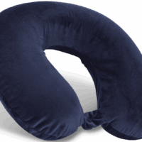 Protege Memory Foam Neck Pillow, 100% Polyester Fleece Knit, Navy, One Size