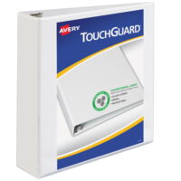Avery TouchGuard Protection View 3 Ring Binder, Clear View Cover, 2 Inch Slant Rings, 1 White Binder (17143)