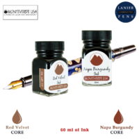 Monteverde 60ml Core Fountain Pen Ink Bottle (30ml Red Velvet Ink Bottle G309RV, 30ml Napa Burgundy Ink Bottle G309NB)
