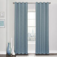 Eclipse Modern Solid Print Grommet Blackout Curtain Set, 52' x 95' 2 Panels