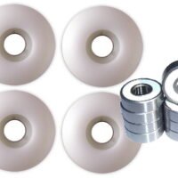 Blank Skateboard Wheels With ABEC 9 Bearings 54mm Wht