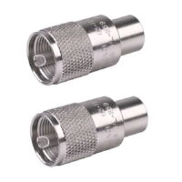 LOT OF 2 AMPHENOL PL-259 / UHF (83-1SPB-15RFX) CB RADIO COAX CONNECTORS