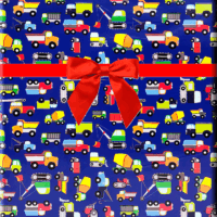 Construction Dump Truck and Vehicles Specialty Gift Wrapping Paper -15Foot Roll with Gift Labels