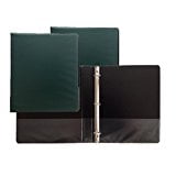 Hunter Green Vinyl Standard 3-Ring Binders, 1-Inch, for 8.5' x 11' Sheets, with Inside Pockets, 3-PACK