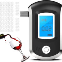 LNKOO Breathalyzer, Portable Alcohol Tester with 50 Mouthpieces, Professional BAC Tester with Digital LCD Display Grade High Accuracy for Personal Home Use
