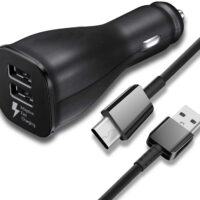 Samsung Galaxy Z Flip Original Adaptive Fast Charging Dual-Port Car Charger with USB Type C Charger Cable 4 Feet