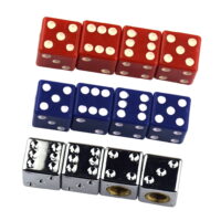 12 Pcs Aluminum Alloy Dice Tire Valve Stem Caps for Car Motorcycle Bicycle