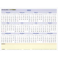 AT-A-GLANCE QuickNotes Compact Erasable Monthly/Yearly Wall Calendar, Reversible, 16' x 12', January 2022 to December 2022 - PM550B2822