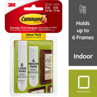 Command Picture Hanging Strips 24/Pkg-8 Medium Strips & 16 Large Strips
