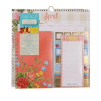 The Pioneer Woman Sweet Rose 8-Piece Wall Calendar & Weekly Planner Set