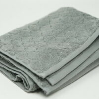Hudson Park Collection Turkish Cotton Sculpted Ogee Hand Towel - Sterling Gray