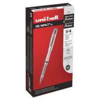 Uni-Ball Signo Gel Impact Pens, Bold Point (1.0Mm), Silver Metallic, 12 Count