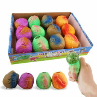 Multi Color Cute Vivid Dinosaur Eggs Squeeze Balls Party Favors Set of 12, KT00208
