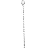 Sterling Silver Cubic Zirconia Star Y Necklace, 18' + 2'