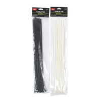 TreasureGurus 40pc 16' Heavy Duty Extra Long XL Nylon Black White Zip Tie Down Set Cable Wire Strap