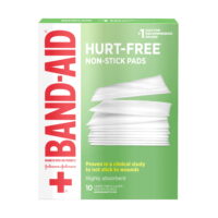 Band-Aid Brand Hurt-Free Non-Stick Pads, Large, 3 in x 4 in, 10 ct (Pack of 3)