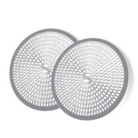 Stainless Steel Hair Catcher Shower Drain Cover with Silicone, Shower Stall Drain Strainer by Casewin, Bathtub Hair Stopper, Bathroom Hair Trap Floor Drain Protector, 4.75 Inches Round Flat