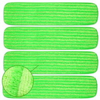 Microfiber Mop Pads 4 Pack - Reusable Washable Cloth Mop Head Replacemen's Best Thick Spray Wet Dust Dry Flat Velcro Attachment 18' Inch - Cleaning Refill Fits Bona, Bruce, Rubbermaid, Libman + More