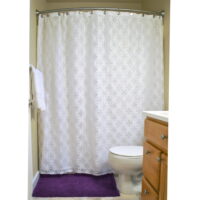 DII 72' Modern Style Fabric Lace Lattice Shower Curtain in White