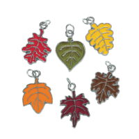 Leaf Enamel Charms - Craft Supplies - 36 Pieces