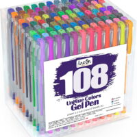 Lineon Gel Pens 108 Colours Gel Pen Set for Adult Colouring Books Art Markers