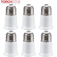 TORCHSTAR E26 to E26 Extender Adapter, E26 to E26 Edison Screw Converter Lamp Bulb Socket Lamp Holder, Fits LED/CFL Light Bulbs, Anti-burning, Heat-resistant, No Fire Hazard, Pack of 6